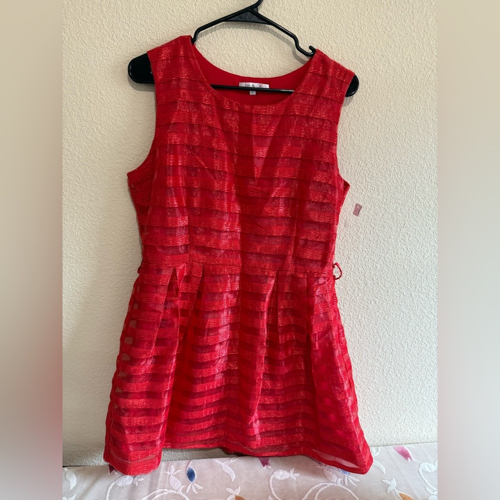 Joy & Co Vibrant Red Dress. NEW